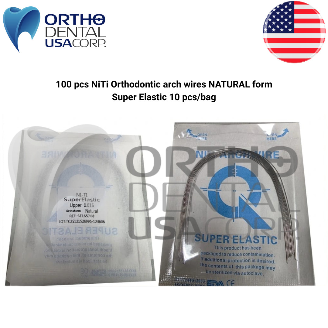 100 pcs NiTi round Orthodontic arch wires NATURAL form Orthodentalusa Corp USA