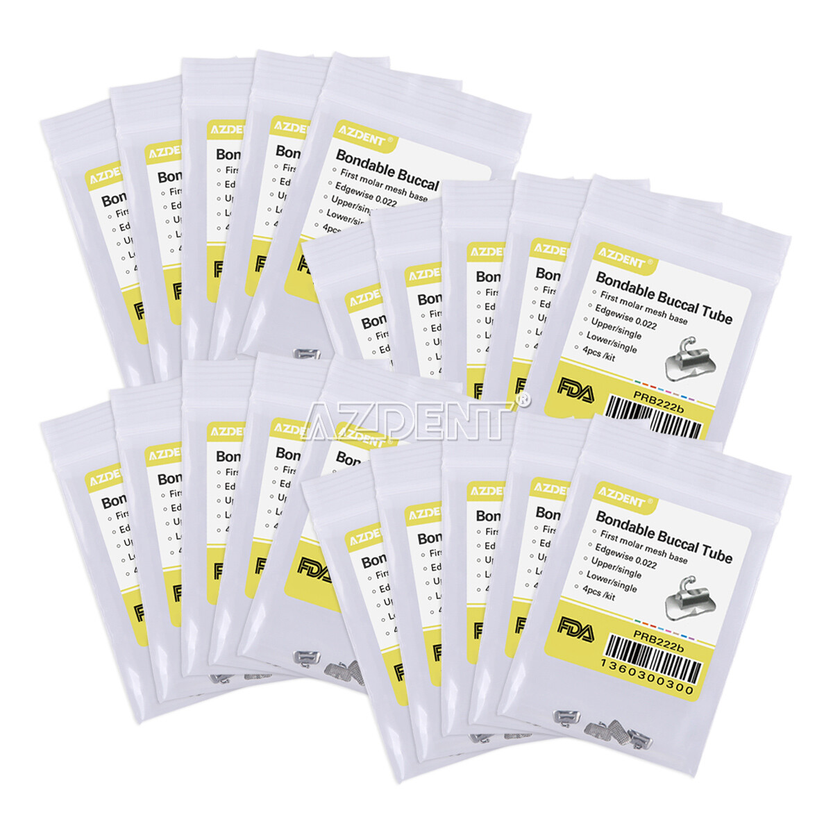 AZDENT Dental Orthodontic Bondable Buccal Tube 1st 2nd Molar MBT/Roth.022/.018