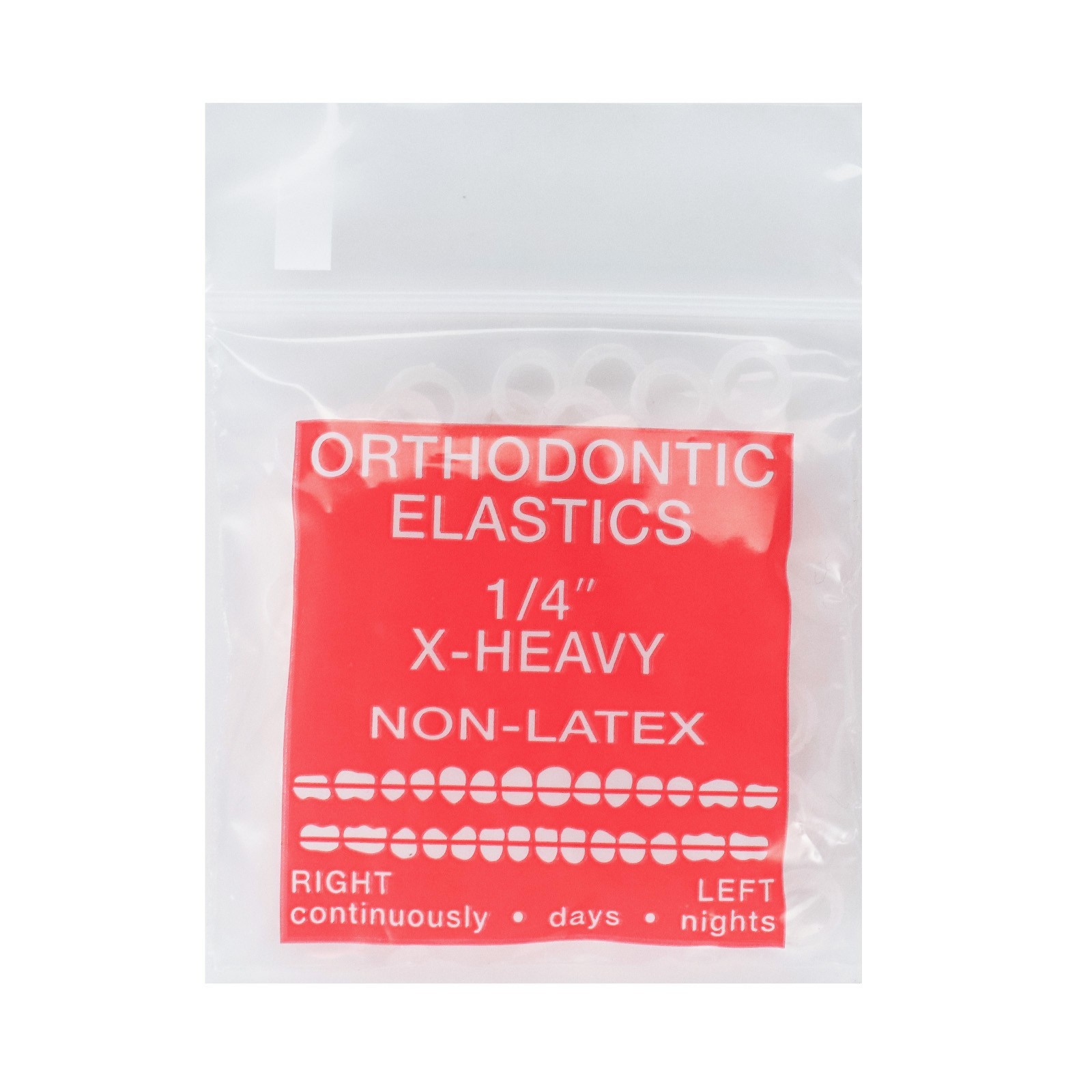 100pcs/pack JMU Dental Orthodontic Latex Free Elastic Bands Extra Heavy Clear