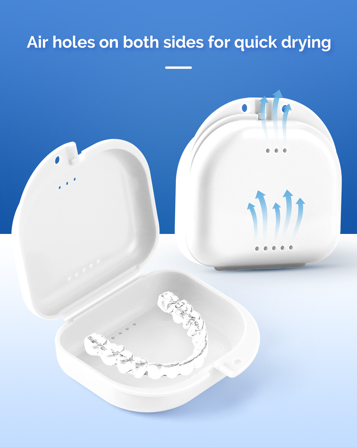 Retainer Box Case Vent Holes Storage Mouth Tight Snap Closure Guard GD-2514