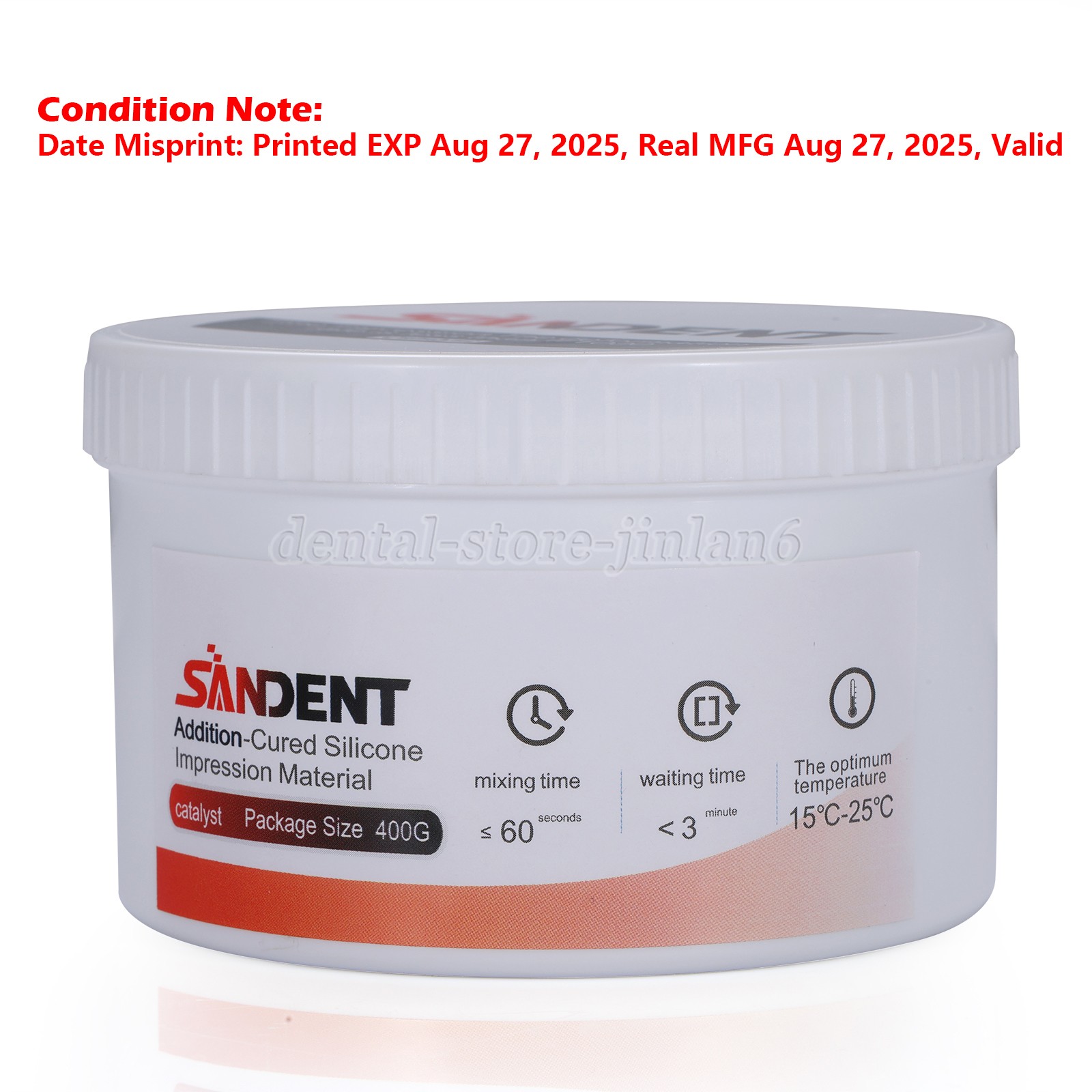 Dental Putty Fast Set PVS VPS Impression Material Base 2 x 400 ml