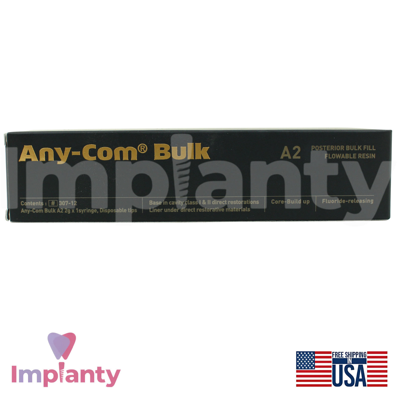 Any-Com® Bulk Fill Flowable Resln Tube 2g Dental Restoration Base And Liner A2
