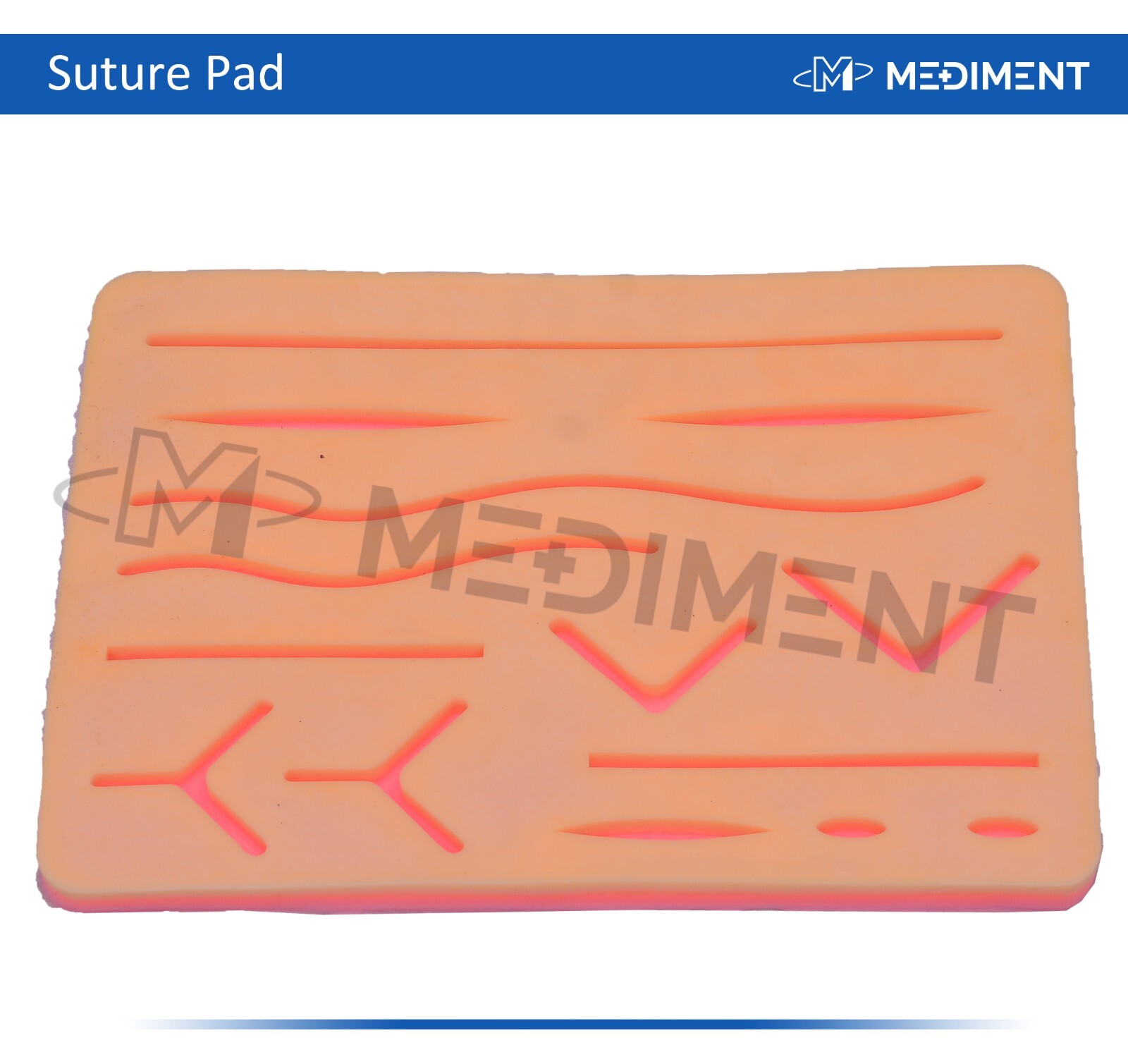 Silicon Suture Training Pad W/ Tray Large Suture Pad 14 Wounds Premium Set