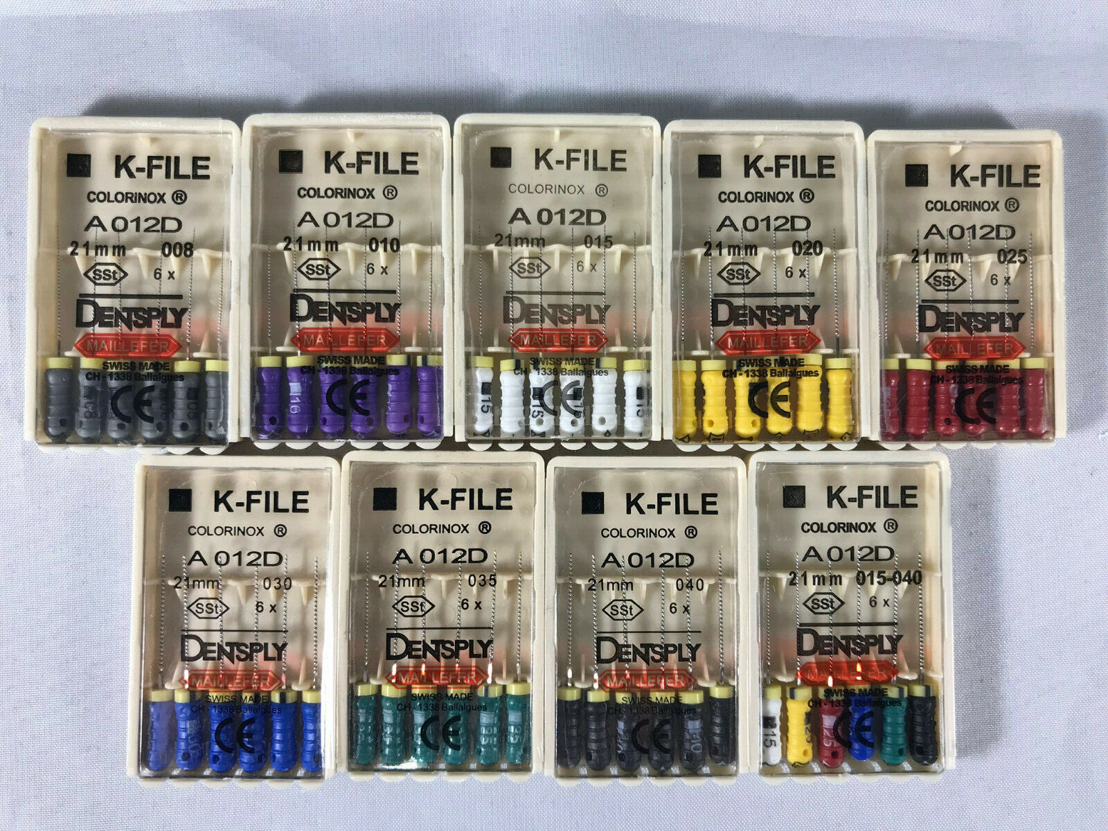 Dentsply Maillefer K-file Endodontic stainless steel 21mm All sizes 30 files/pk