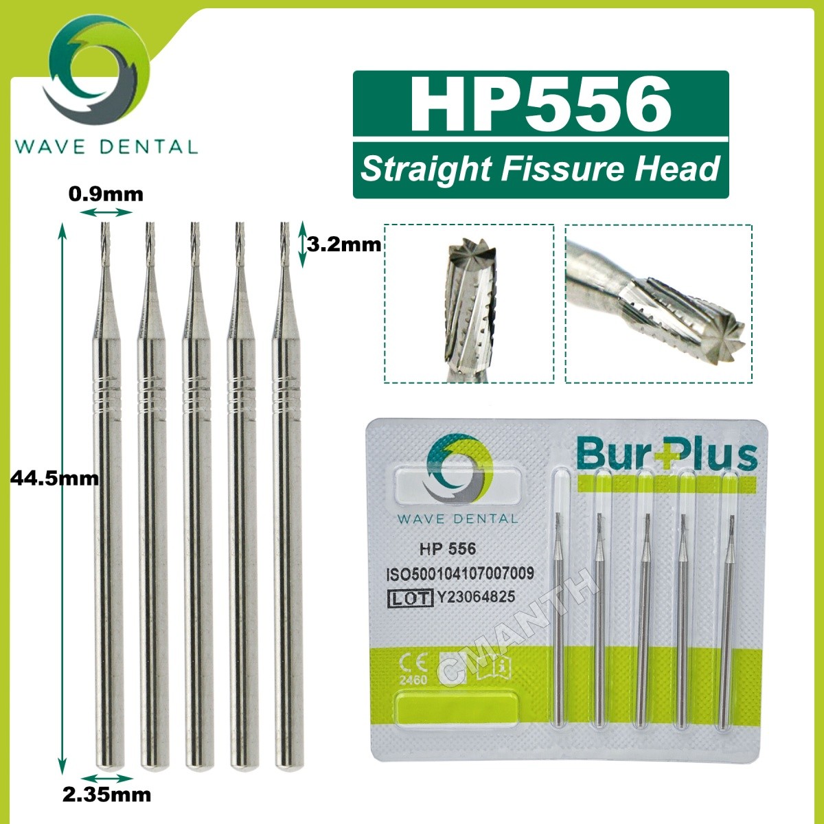 US WAVE Dental Tungsten Carbide Burs Dentistry Drills Dental Bur HP Dia 2.35mm