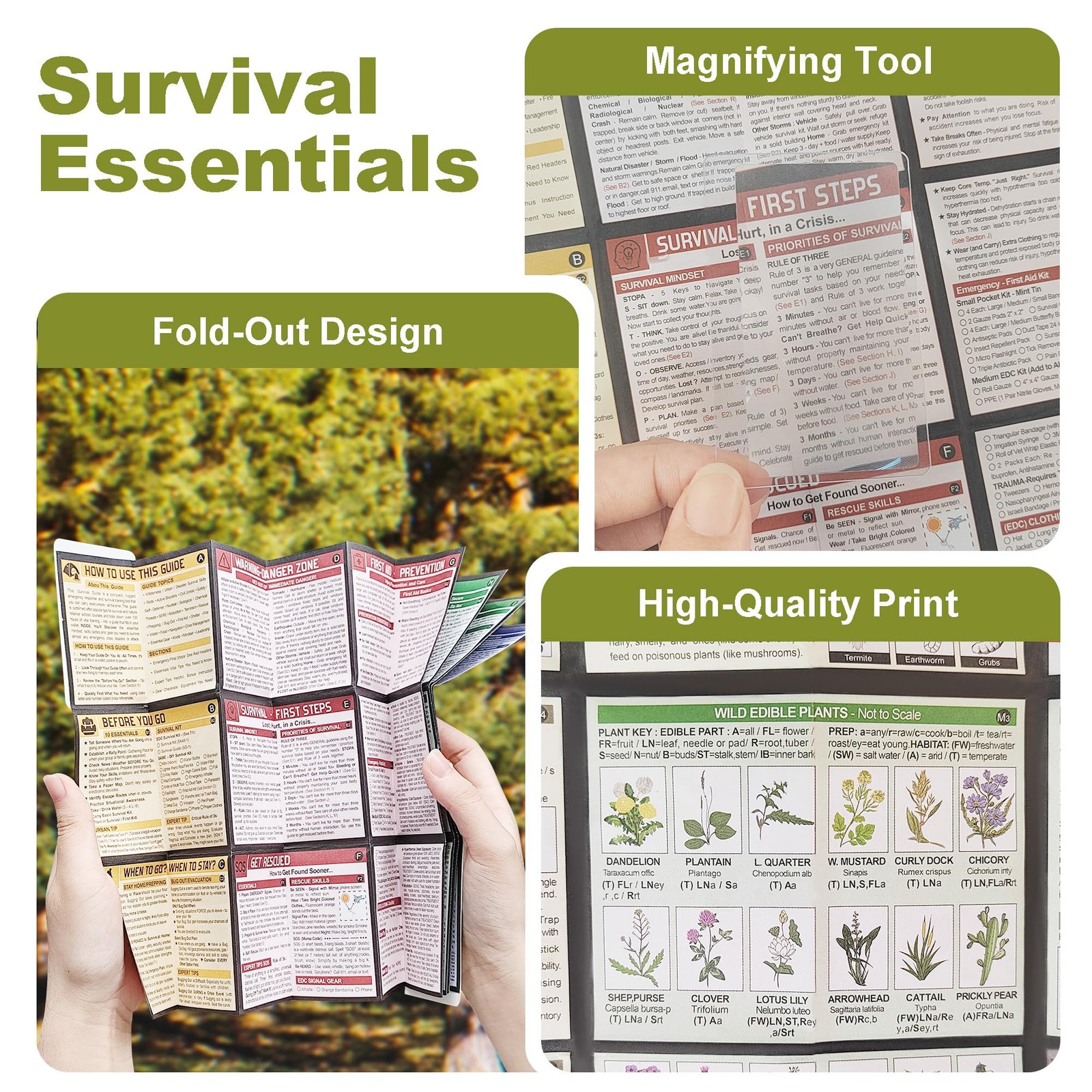 Tiny Pocket Survival Guide EDC Kits Military Grade for Multi-color