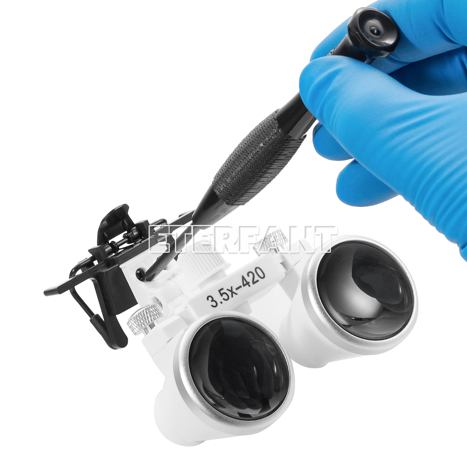ETERFANT Dental Surgical Binocular Loupes Glasses Lens Magnifier 3.5X-420m Black