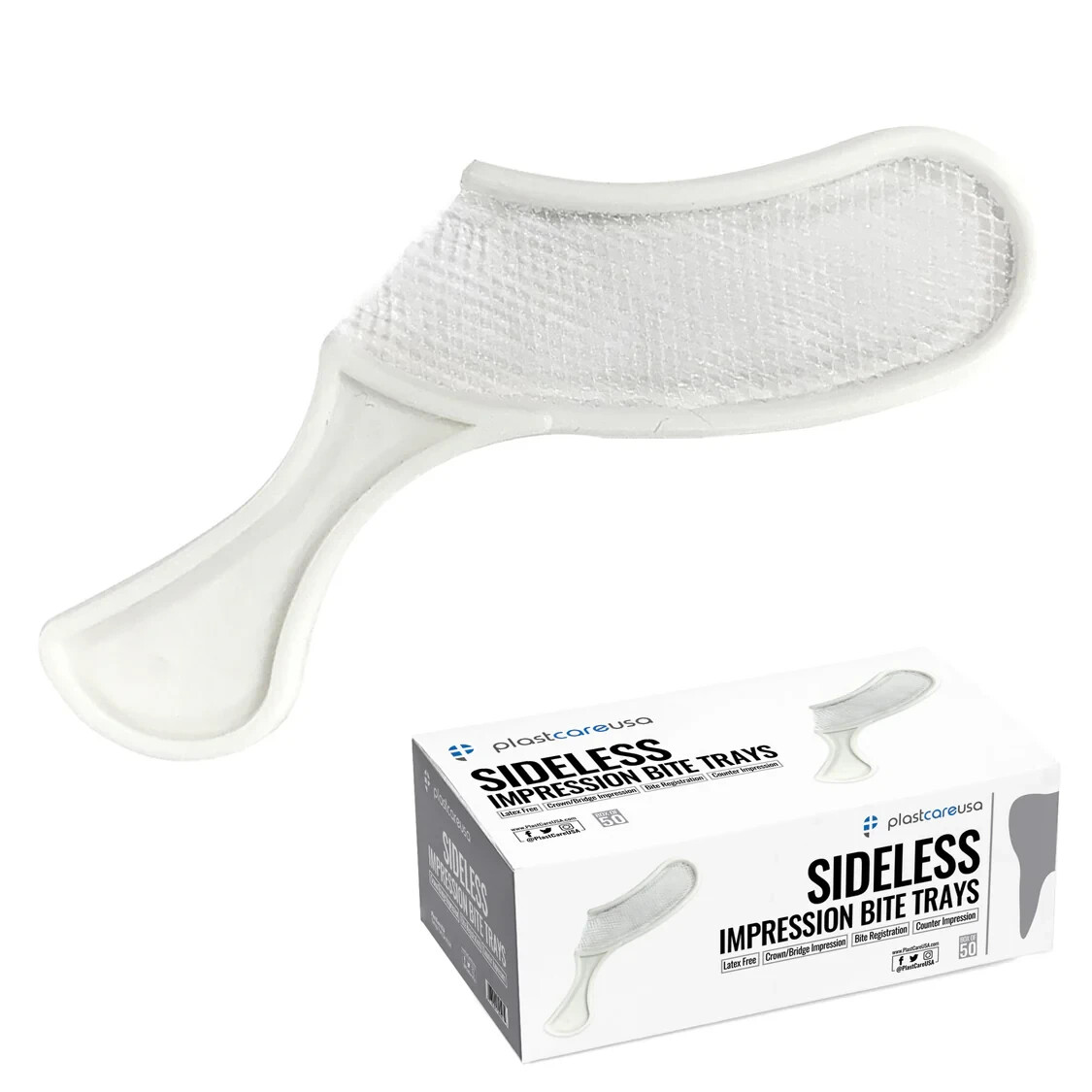 700 (20 Boxes) Dental Sideless Bite Impression Triple Trays by PlastCare USA