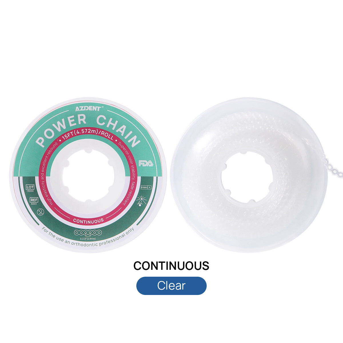Dental Orthodontic Elastic Rubber Power Chain Braces Bands Short/Long/Close