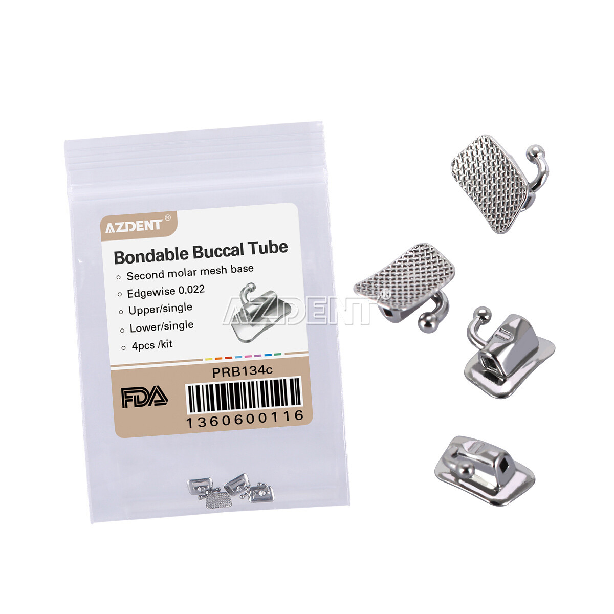 AZDENT 5X Dental Ortho 1st Molar Buccal Tube Bondable Non-conv MBT/Roth.022 /018