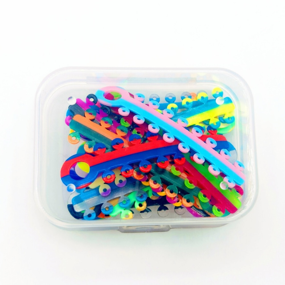 2 Sizes Dental Orthodontic Ligature Ties Elastic Rubber Band Brace Mixed Color