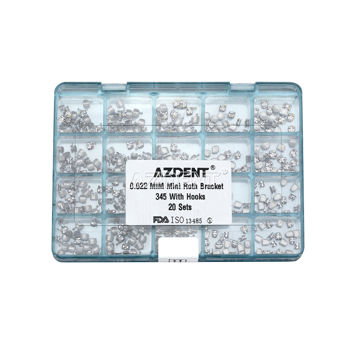Dental Orthodontic Metal Brackets Braces Mini MBT Roth 022 Hooks 345 AZDENT
