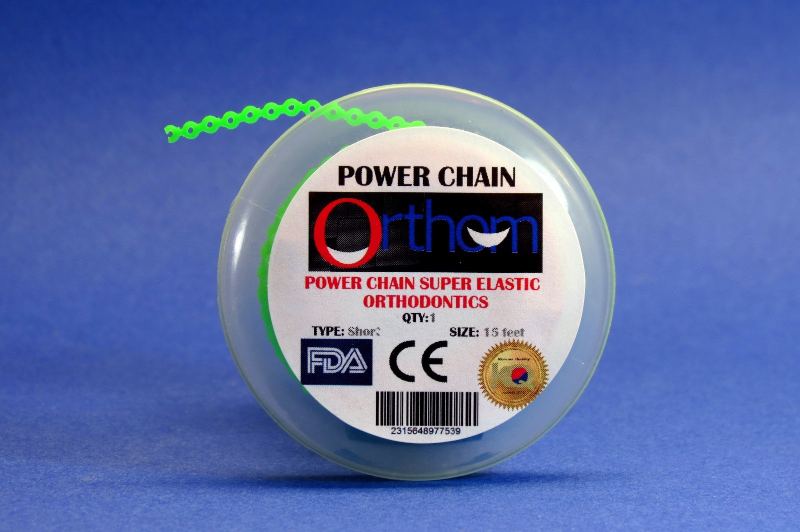 Dental Orthodontic Power Chain Elastic Short BRIGHT GREEN Spool ORTHOM