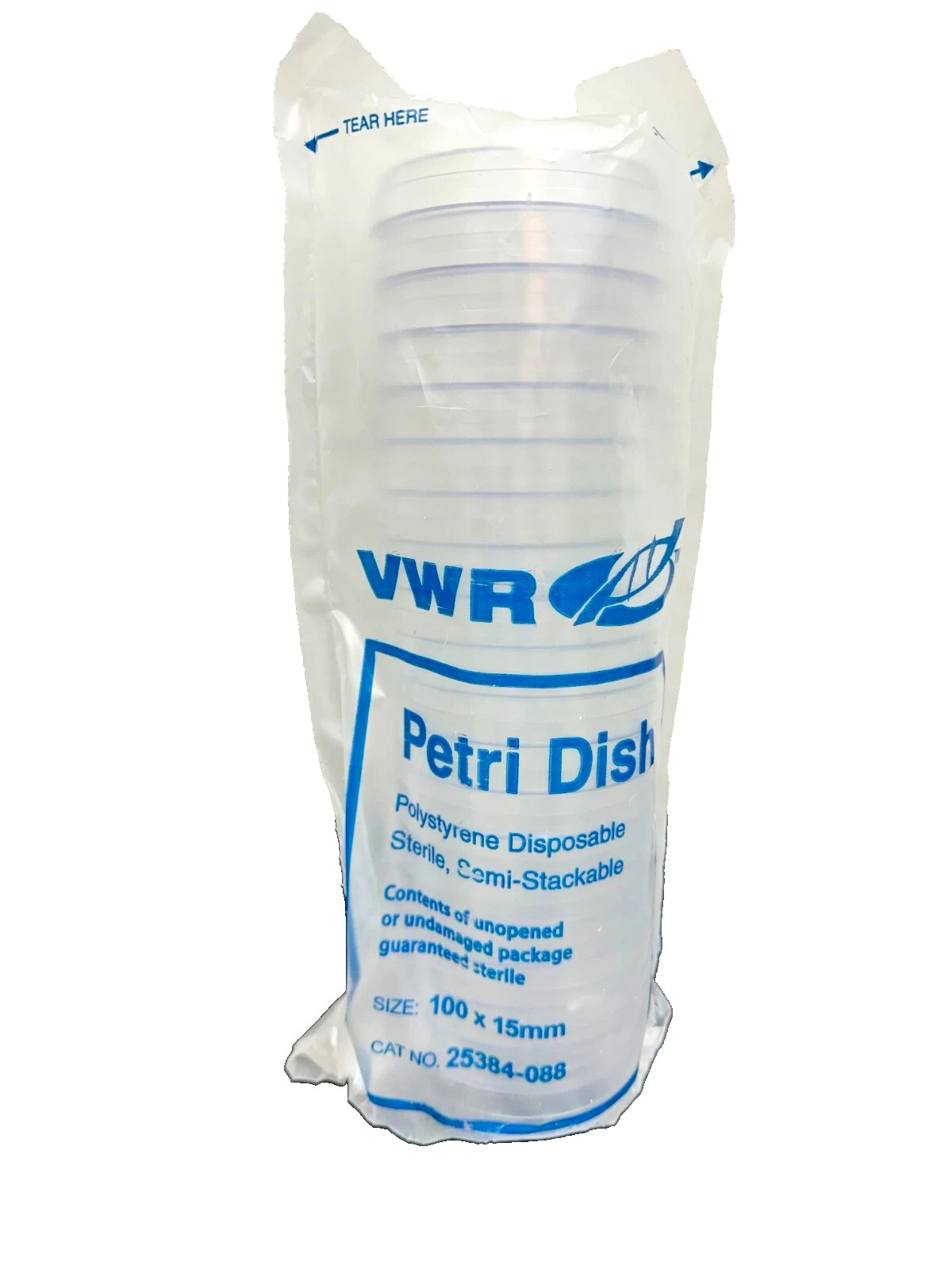 VWR 25384-088 Petri Disk Polystyrene Disposable Sterile, 100x15mm (20 PK)