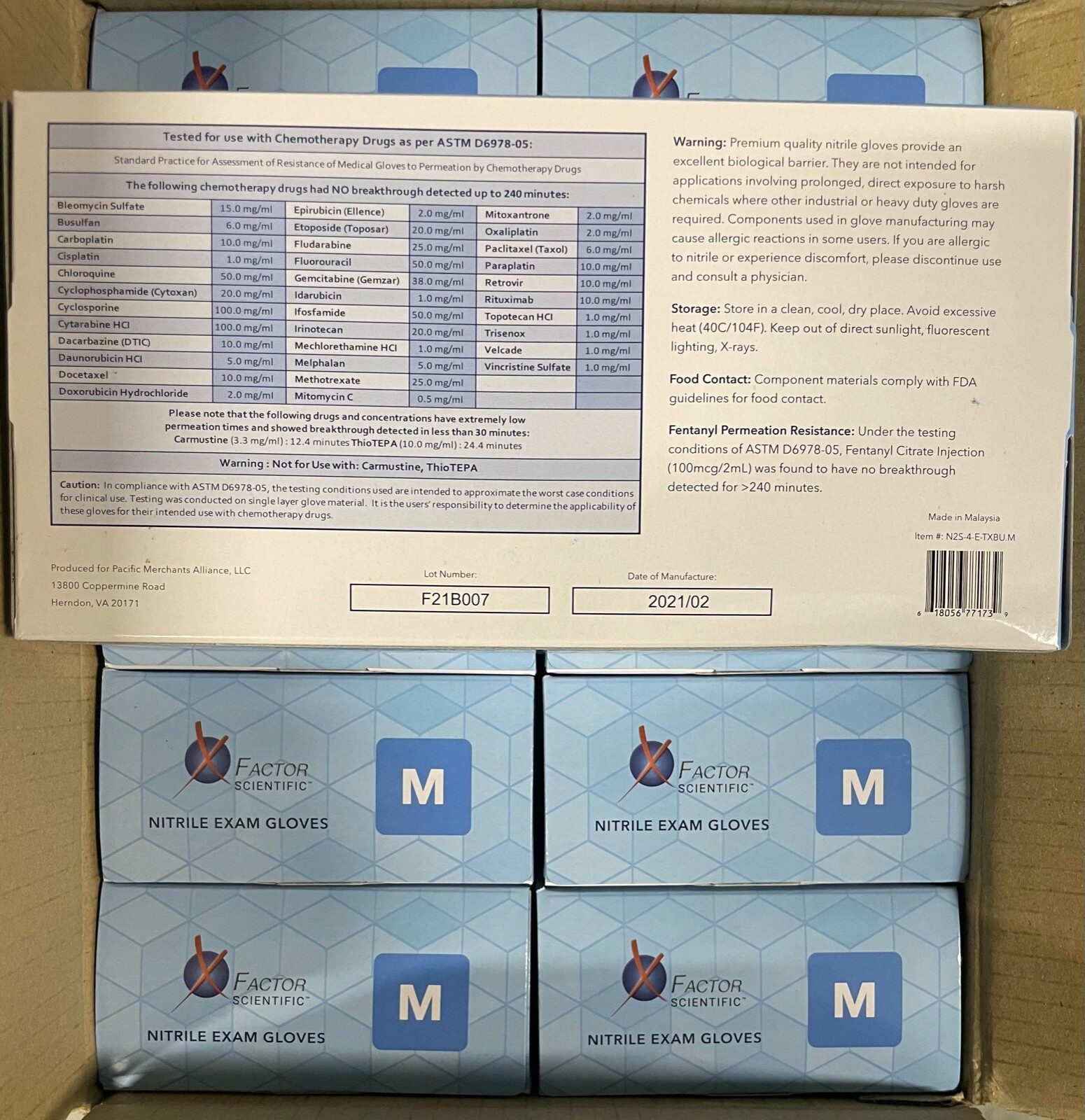 10 Boxes Factor – Blue Nitrile Examination Rubber Latex Free 100xBox