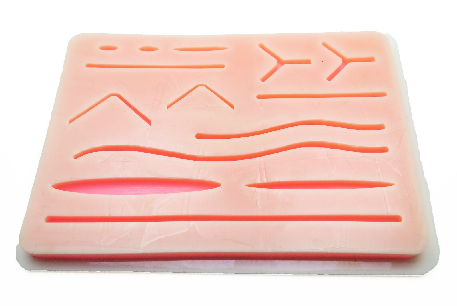 Premium Silicon Suture Training Pad W/ Tray Large Suture Pad 14 Wounds Set