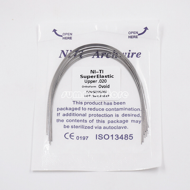 50 Packs Dental Orthodontic Niti Arch Wire Super Elastic Round Ovoid Mixed Sizes