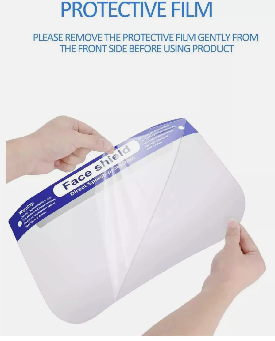 Full Face Shield Safety Mask; 100 Masks; Reusable & Anti Splash
