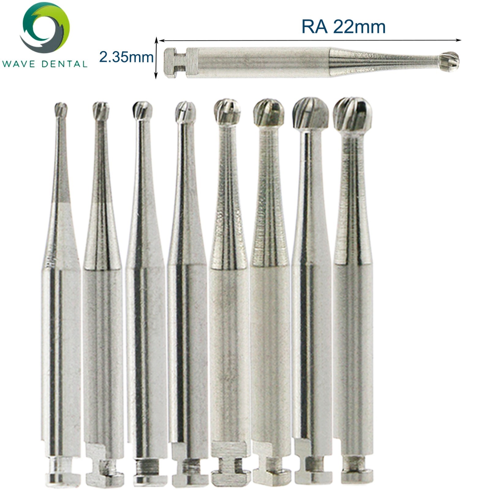 10Pcs US WAVE Dental Bur Round Latch RA/FG 1.6mm/HP Surgical Burs Low/High Speed
