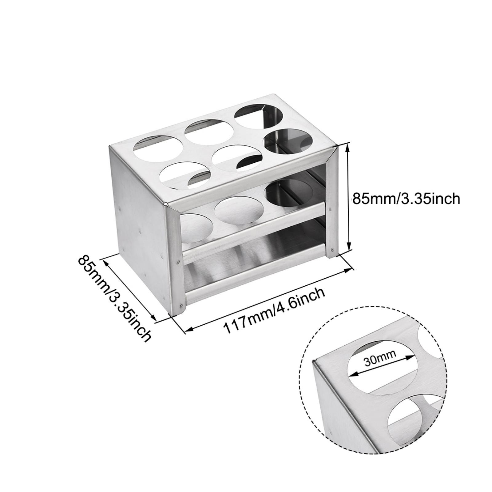 Stainless Steel Test Tube Holder Rack 6 Hole 3 Layer for 26-30mm Tubes