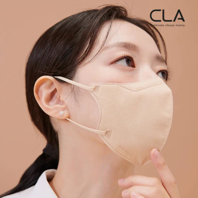 Korean CLA Slim Fit Mask KF94 – Color Blush Beige/Pink Size Medium (10 Masks)