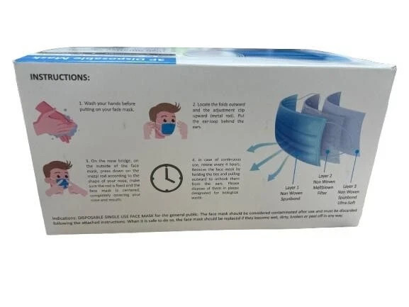 40 Box (2000pcs) Blue 3-Ply Disposable Face Masks This Item Is Expired Oct 2023