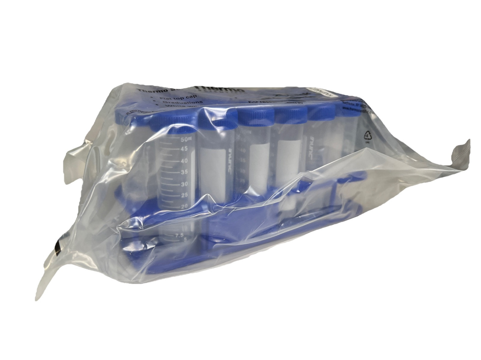 4X 25/rack Nunc PP 50mL Conical Centrifuge Tubes w/Caps 339653 Racked 25/rack