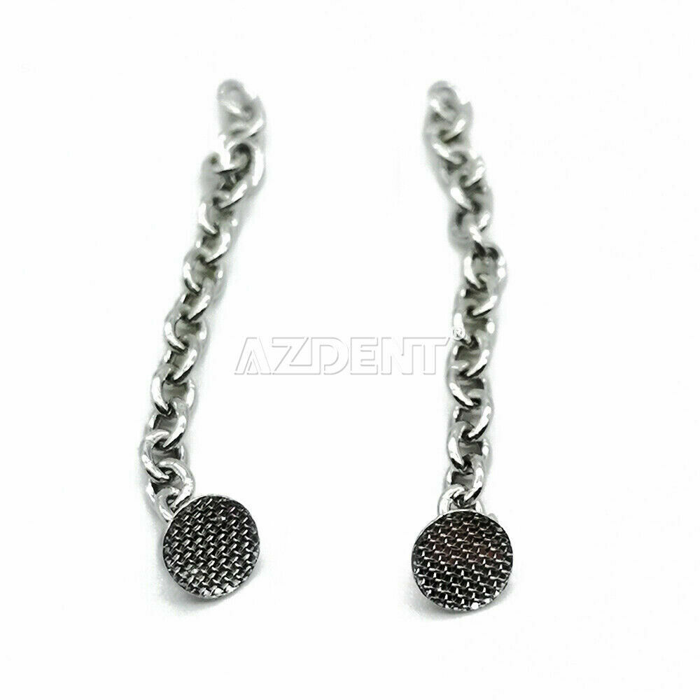 AZDENT Dental Orthodontic Traction Button Chain Round Silver/Gold Plated