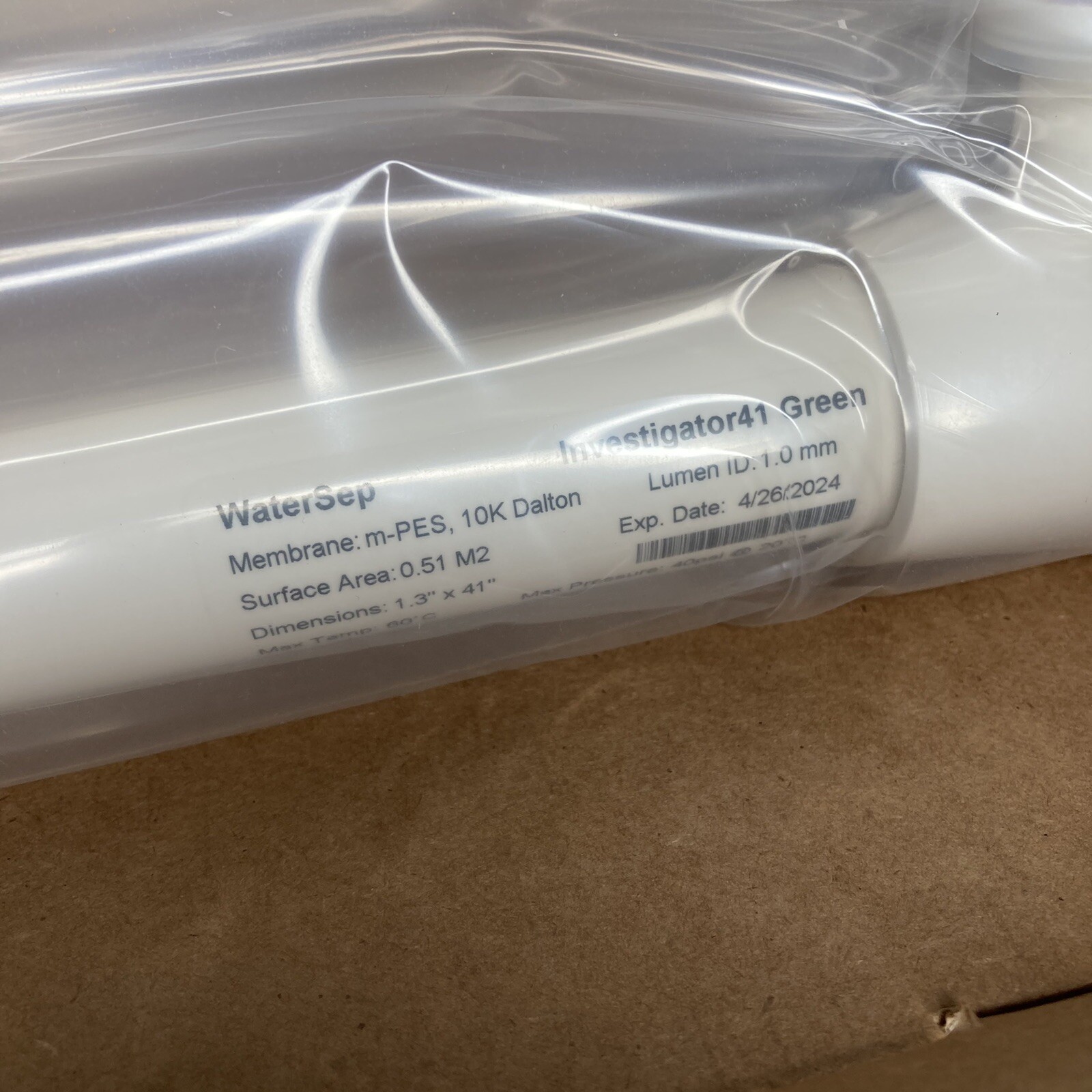Hollow Fiber Filter Cartridge – WaterSep – 01010INV41 – 10k Dalton – 1.0mm Lumen