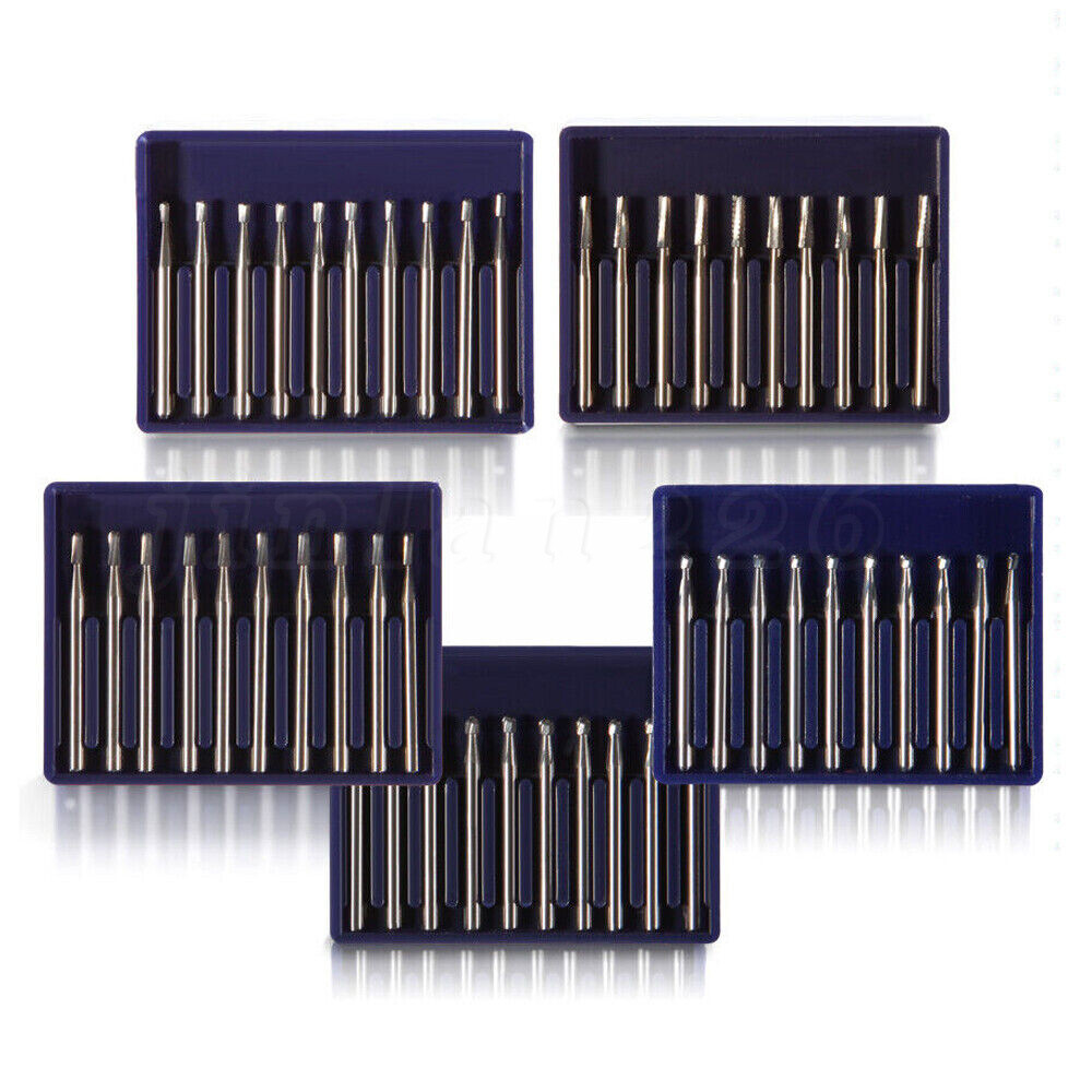 10Pc Dental Carbide Bur Inverted Cone For High Speed Handpiece FG Round Friction