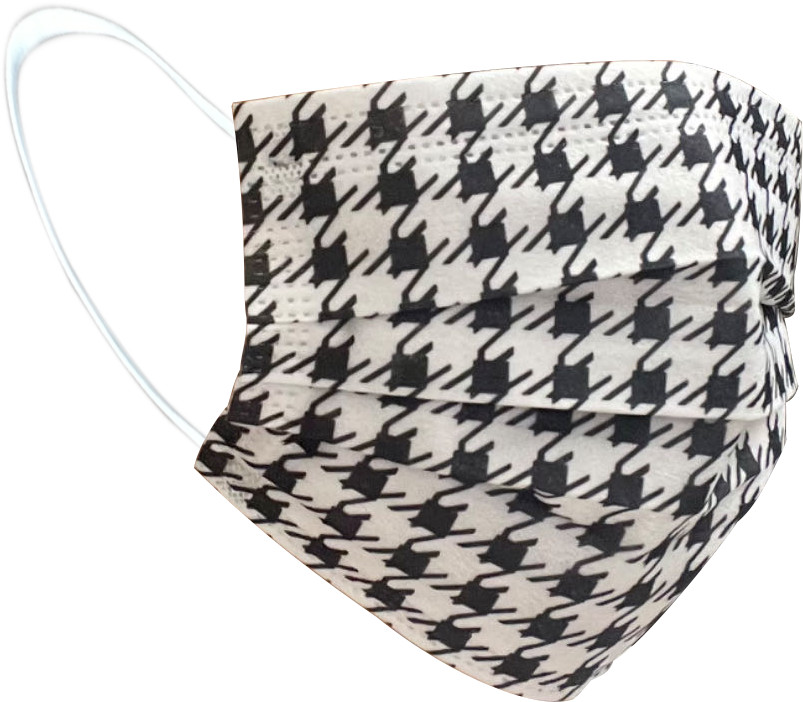 3-ply Face Masks With Pattern Design Mouth Cover Mask Surgical Disposable Black