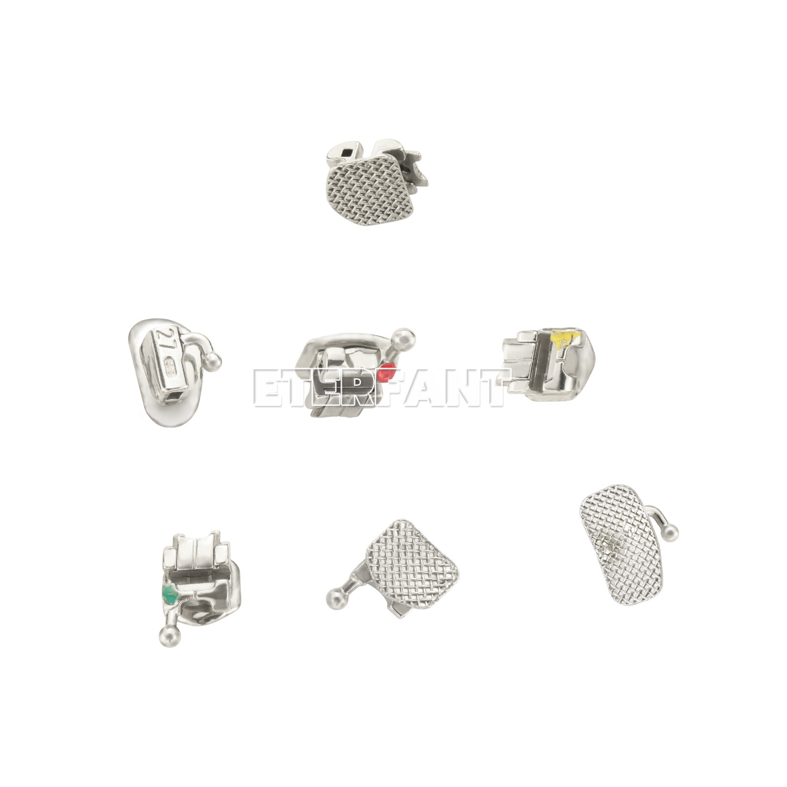 ETERFANT Dental Orthodontic Self-Ligating Bracket Braces Roth 022 345Hooks+Tool