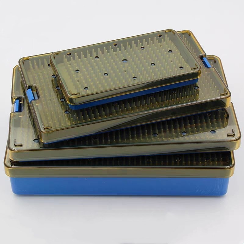 Autoclave Sterilization Tray Case Box with Silicone Pad for Surgical Instruments