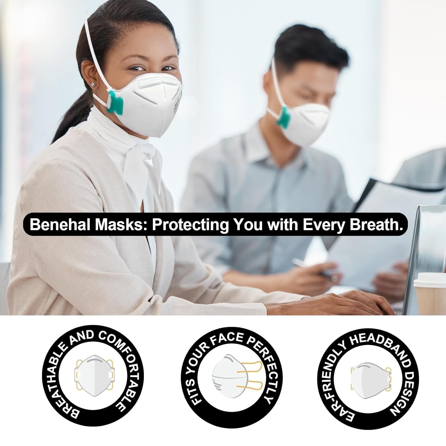 Mask, NIOSH N95 Disposable Respirator 5-Ply Safety Breathable