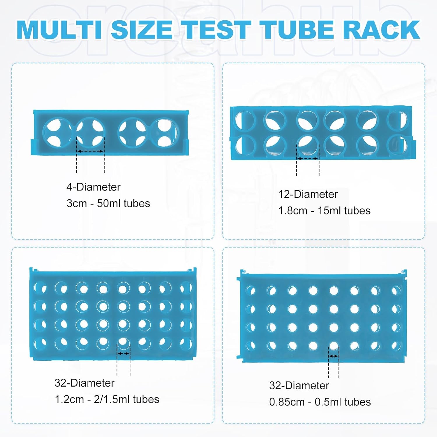 5 Pcs 4 Way Plastic Tube Rack Colorful Lab Tube Racks Tube Holder for Tubes Lab