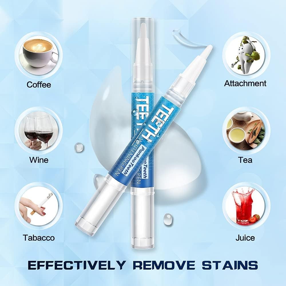 Teeth Whitening Pen 4+1(5 Pack), 70+ Treatments, 0.24 Fl Oz (Pack of 5), Bule