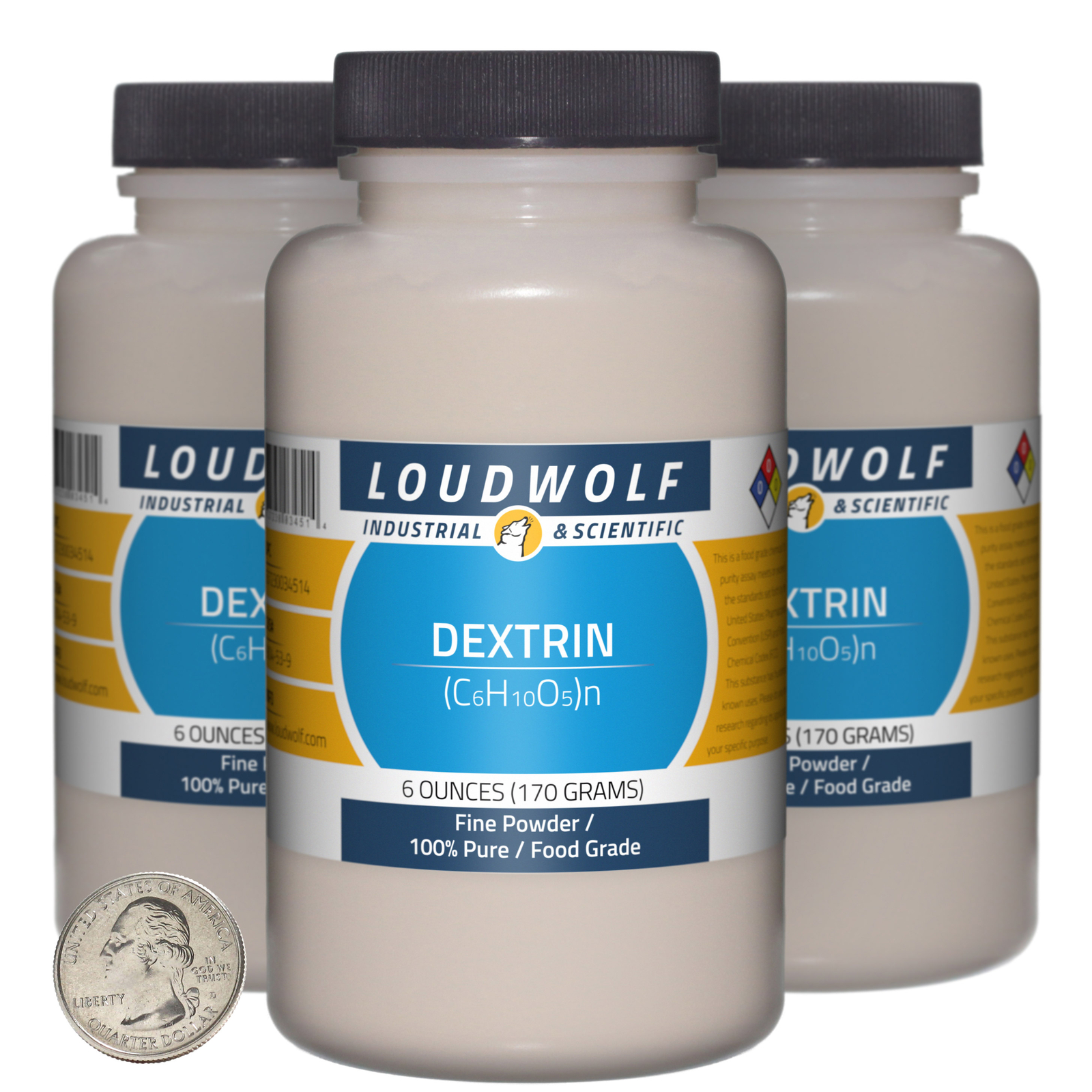 Dextrin / 1.1 Pounds / 3 Bottles / 100% Pure Food Grade / Fine Powder / USA