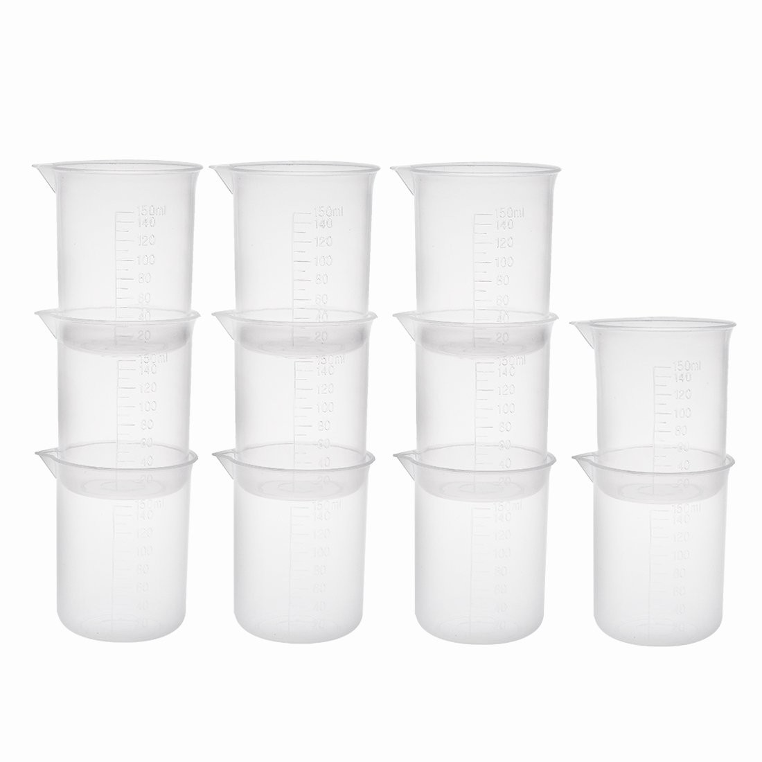 uxcell Measuring Cup 150ml PP Plastic Graduated Beaker 150ml, Transparent