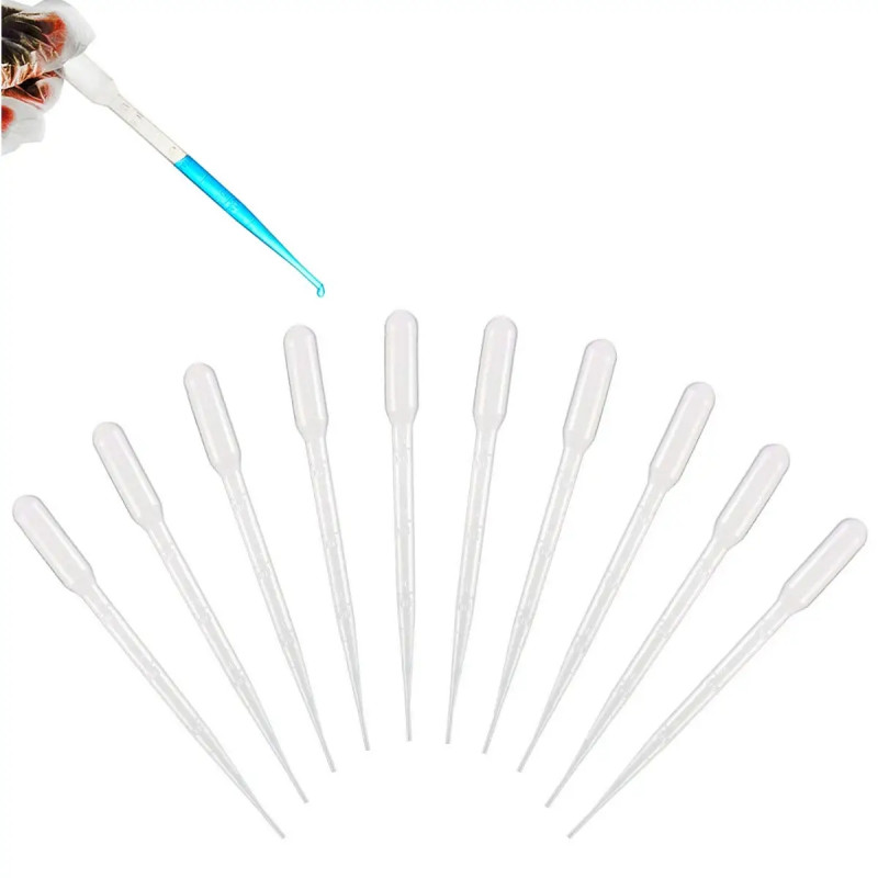 100Pcs 0.2/0.5/1/2/3/5/10ml Disposable Plastic Eye Dropper Lab Transfer Pipettes