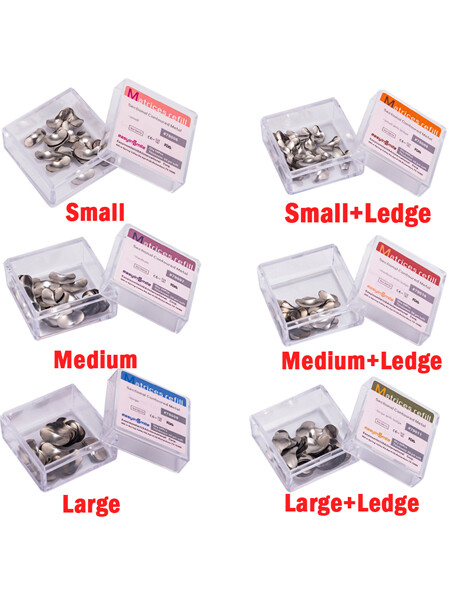 50X Dental Metal Matrices bands Sectional Contoured Matrix soft band S/M/L[USA]