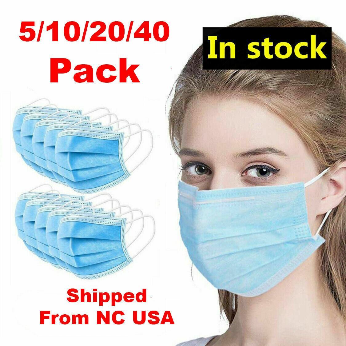 Disposable 3 Layers 3-Ply Earloop Mouth Cover Face Mask (50/100/150/10000) Pack
