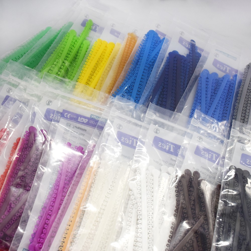 1000Pcs Dental Orthodontic Ligature Ties Elastic Rubber Bands & Brackets Brace
