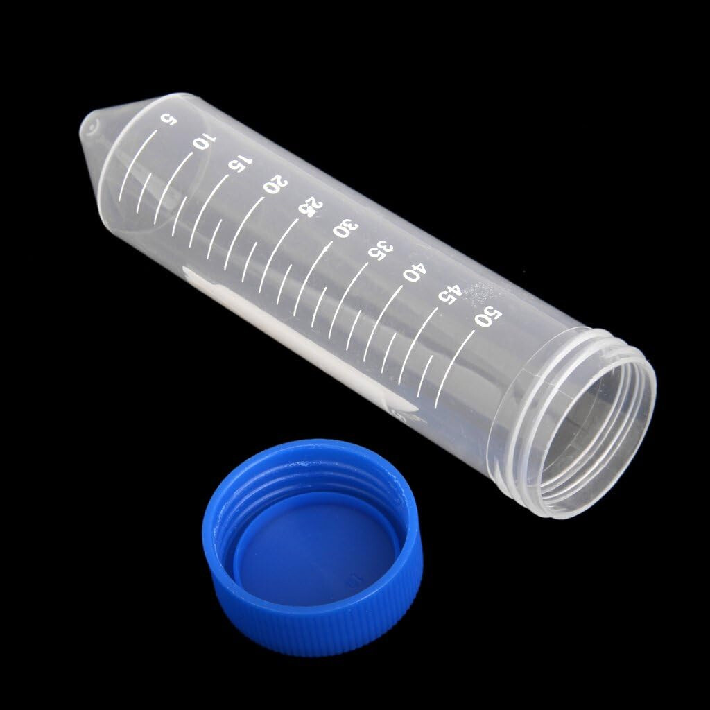 500PCS 50ml Plastic Centrifuge Tube Flat Top Screw Cap Gamma Sterile Graduated