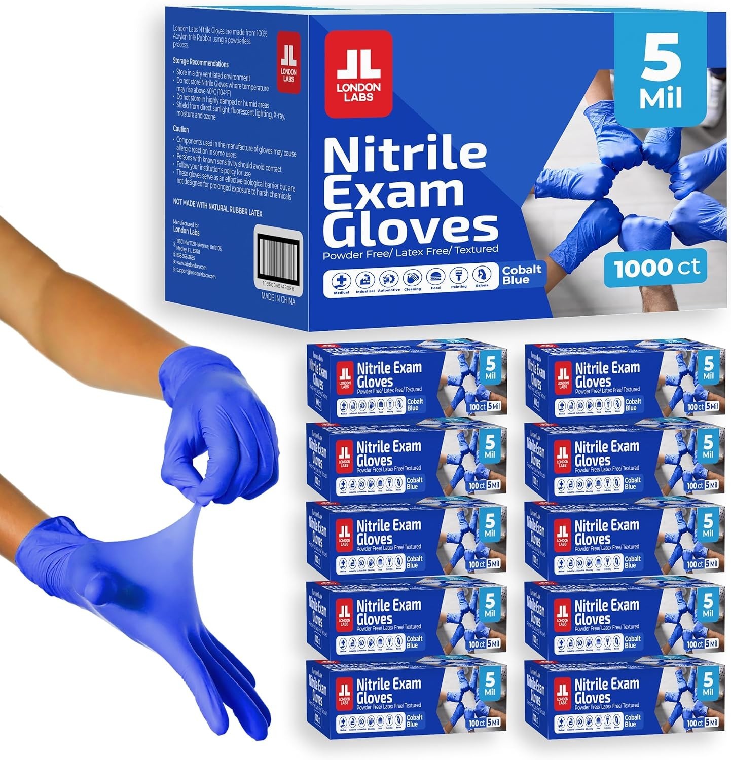 Cobalt Blue 5 Mil Nitrile Exam Gloves Disposable Latex Free | Medical Rubber …