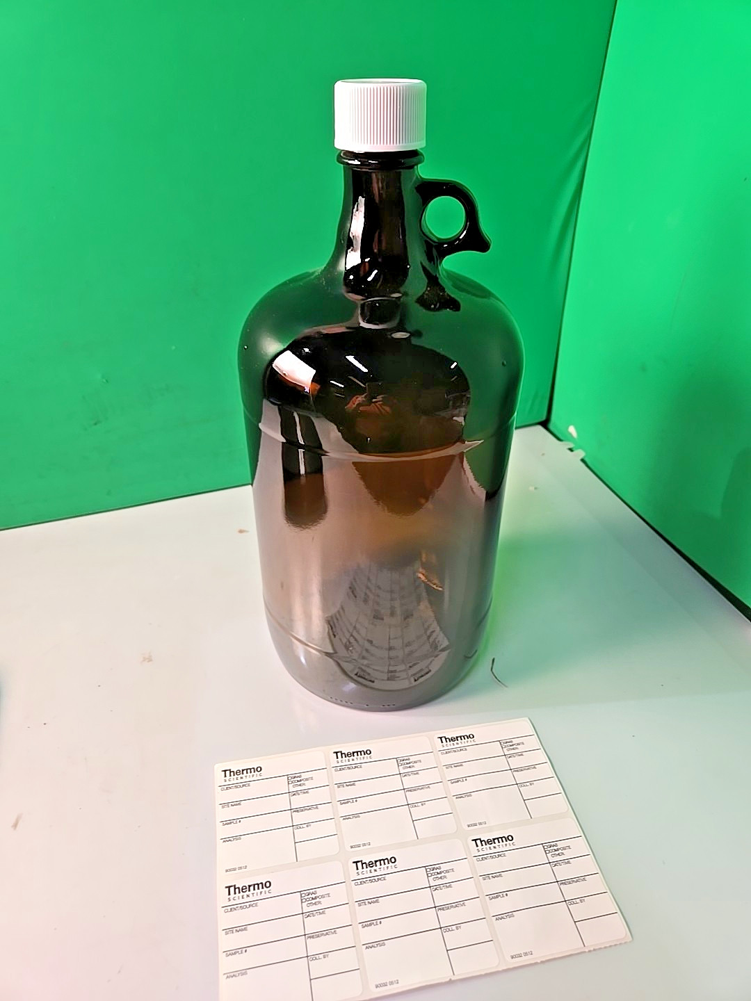 Thermo 245-4000 AMBER BOTTLE Jug, 128 Oz / 4000 ml , Glass, Amber, NEW Case Of 4