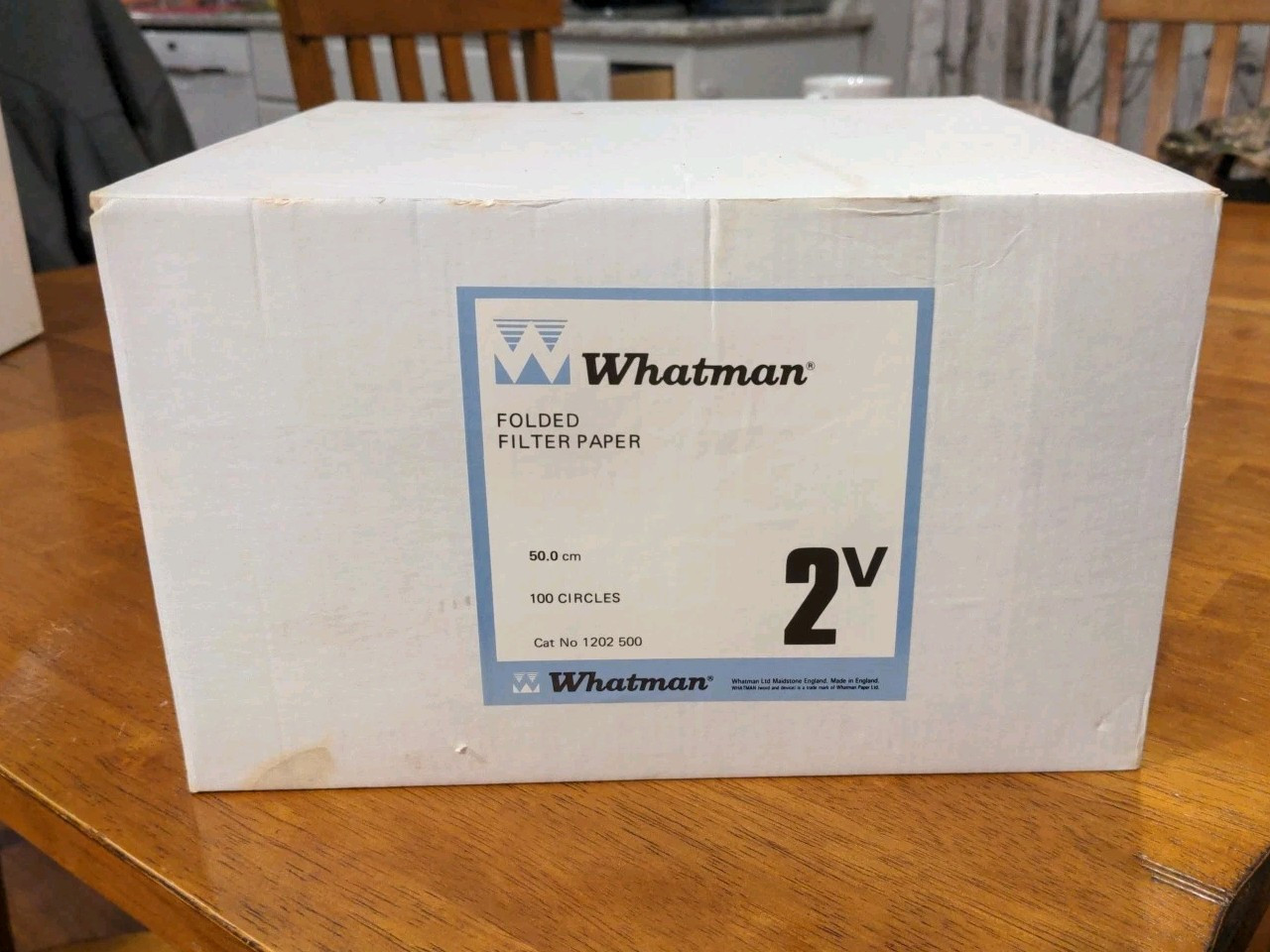 Whatman Folded Filter Paper 2V Qualitative 100 Circles/pk, 50.0cm, 1202 500