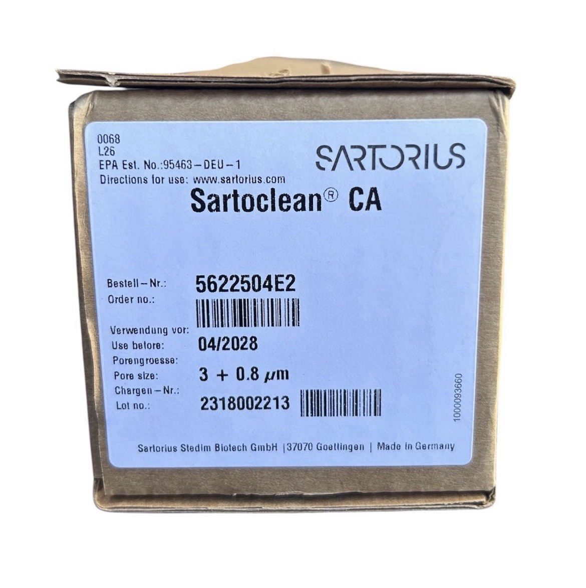 SARTORIUS 5622504E2 Sartoclean CA MaxiCaps 20” Sterile Cartridge 3 + 0.8 µm