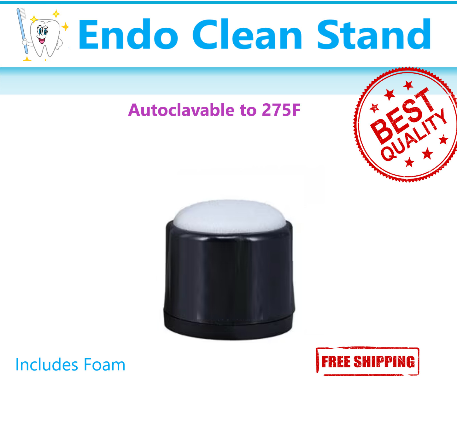 5 x Dental Round Endo Clean Stand Cleaning Foam Sponge File Holder Base – 5/Pack