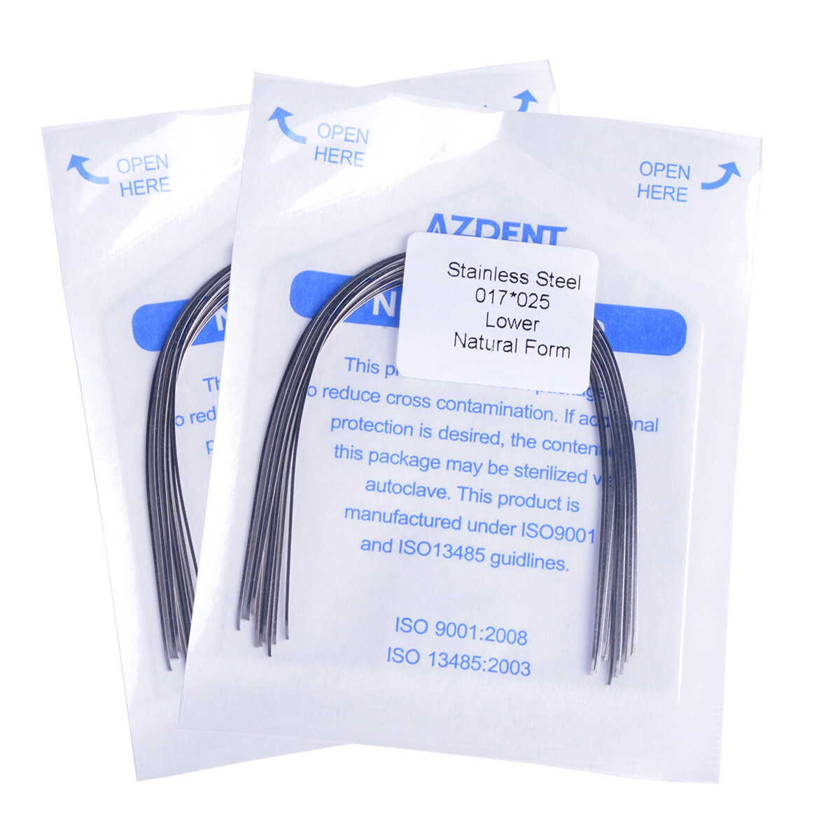 16 Sizes 10X Dental Orthodontic Arch Wire Stainless Steel Rectangular Natural AZ
