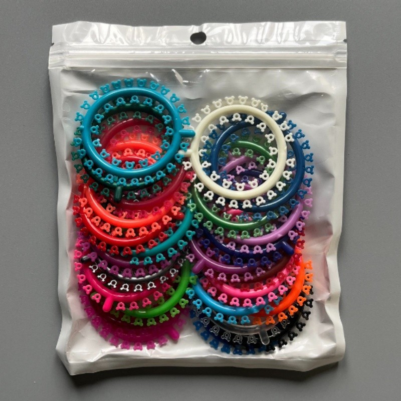 1000Pcs Dental Orthodontic Elastic Rubber Band Multi-Colored Mickey Ligature Tie